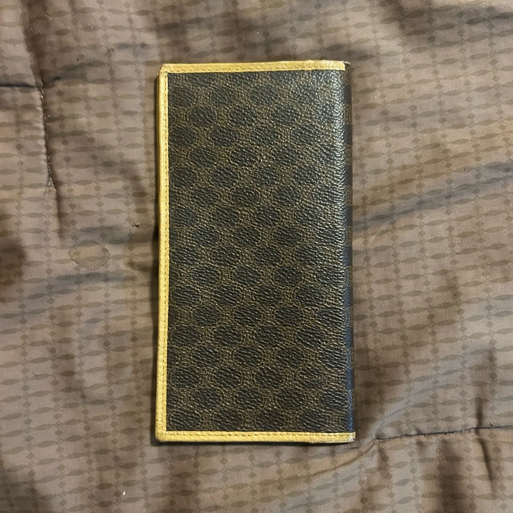 vintage Celine Macadam canvas long bifold wallet with leather trim. - Picture 2 of 15